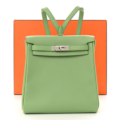 Hermes Evercolor Verso Kelly Ado Backpack Vert Criquet Bleu Pale 12 of 12