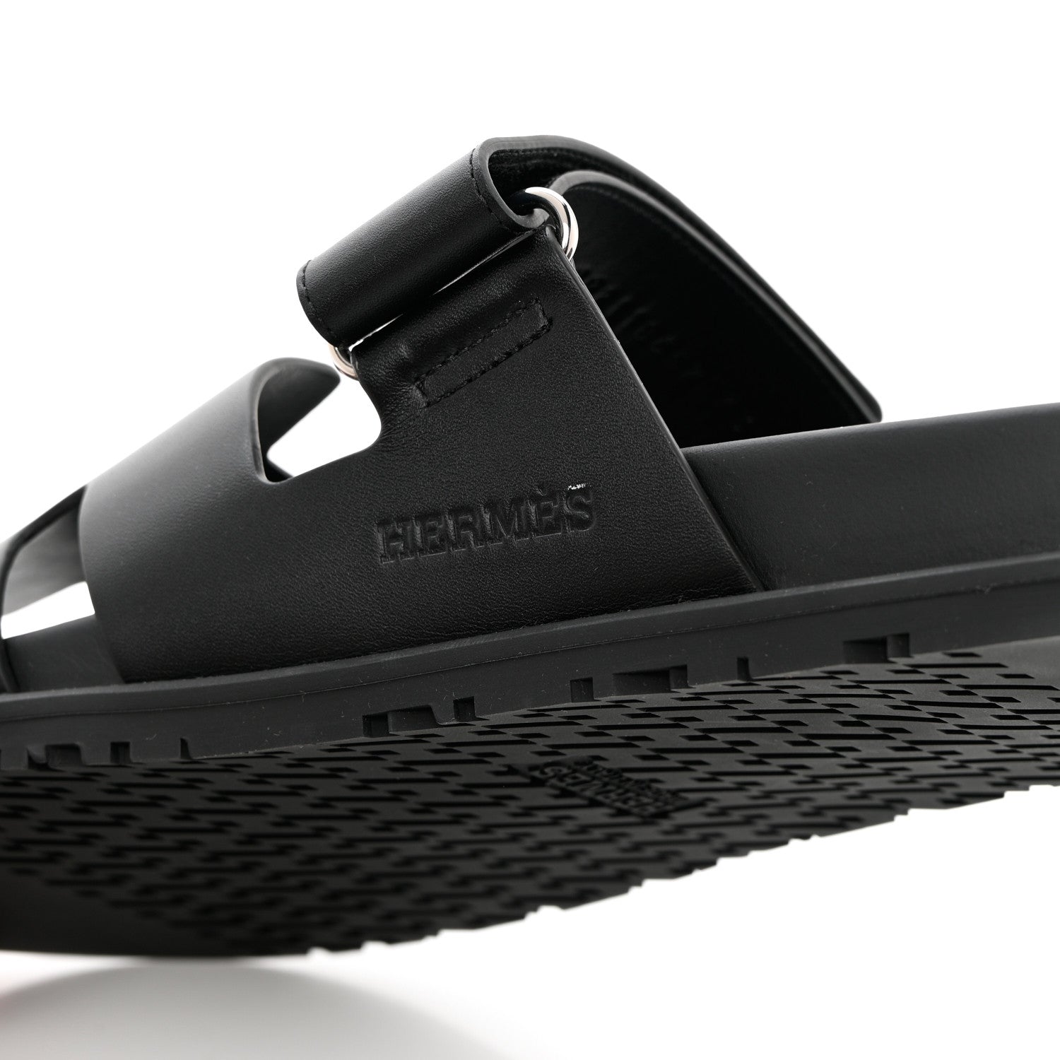 Hermes Calfskin Mens Chypre Sandals 43 Black 10 of 12