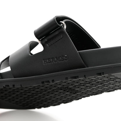 Hermes Calfskin Mens Chypre Sandals 43 Black 10 of 12