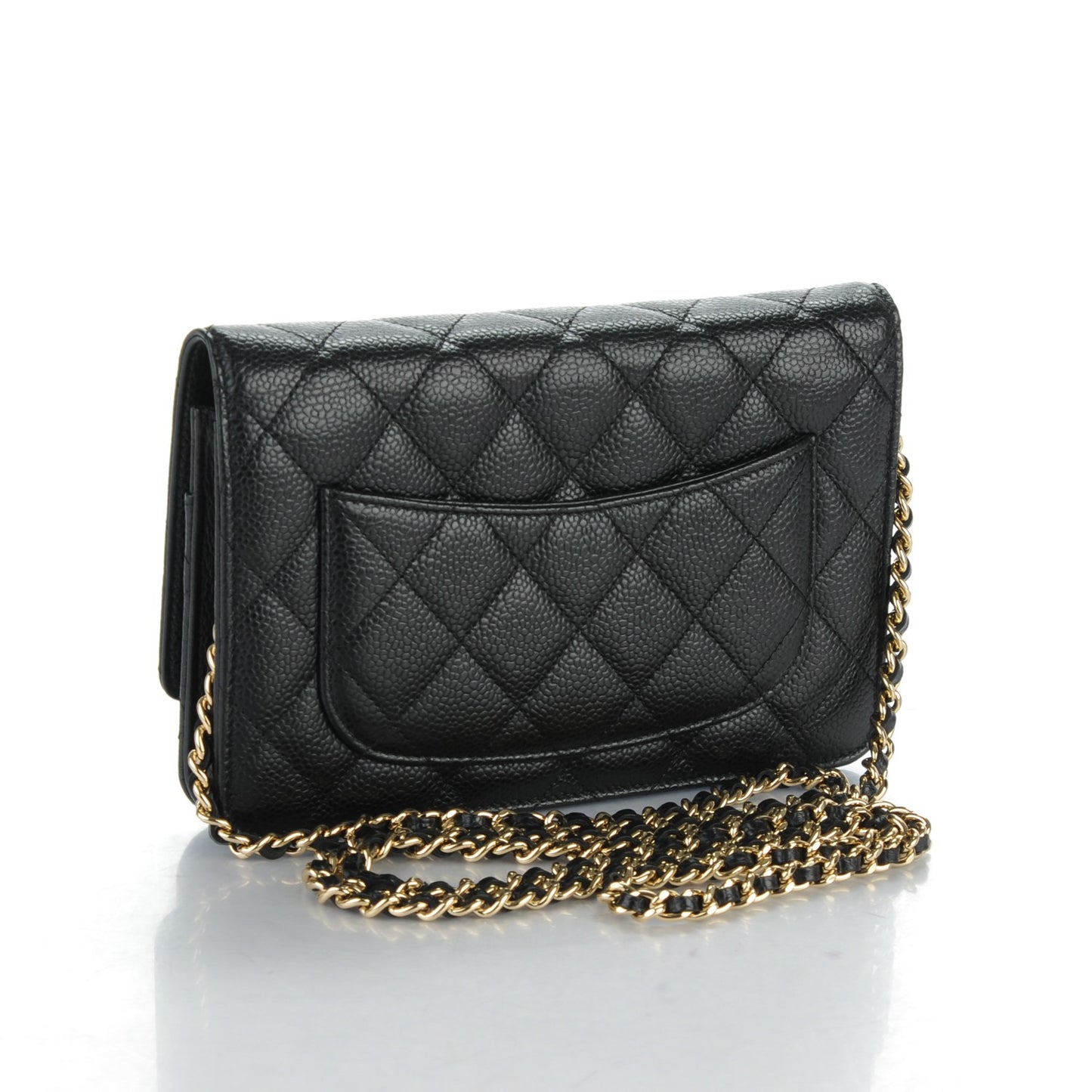 Caviar Quilted Wallet On Chain WOC Black