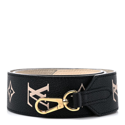Louis Vuitton Empreinte Monogram Bandouliere Shoulder Strap Black Beige 1 of 6