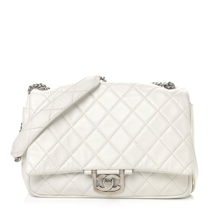 Chanel Lambskin Quilted Jumbo Icons Secret Label Flap White 1 of 4