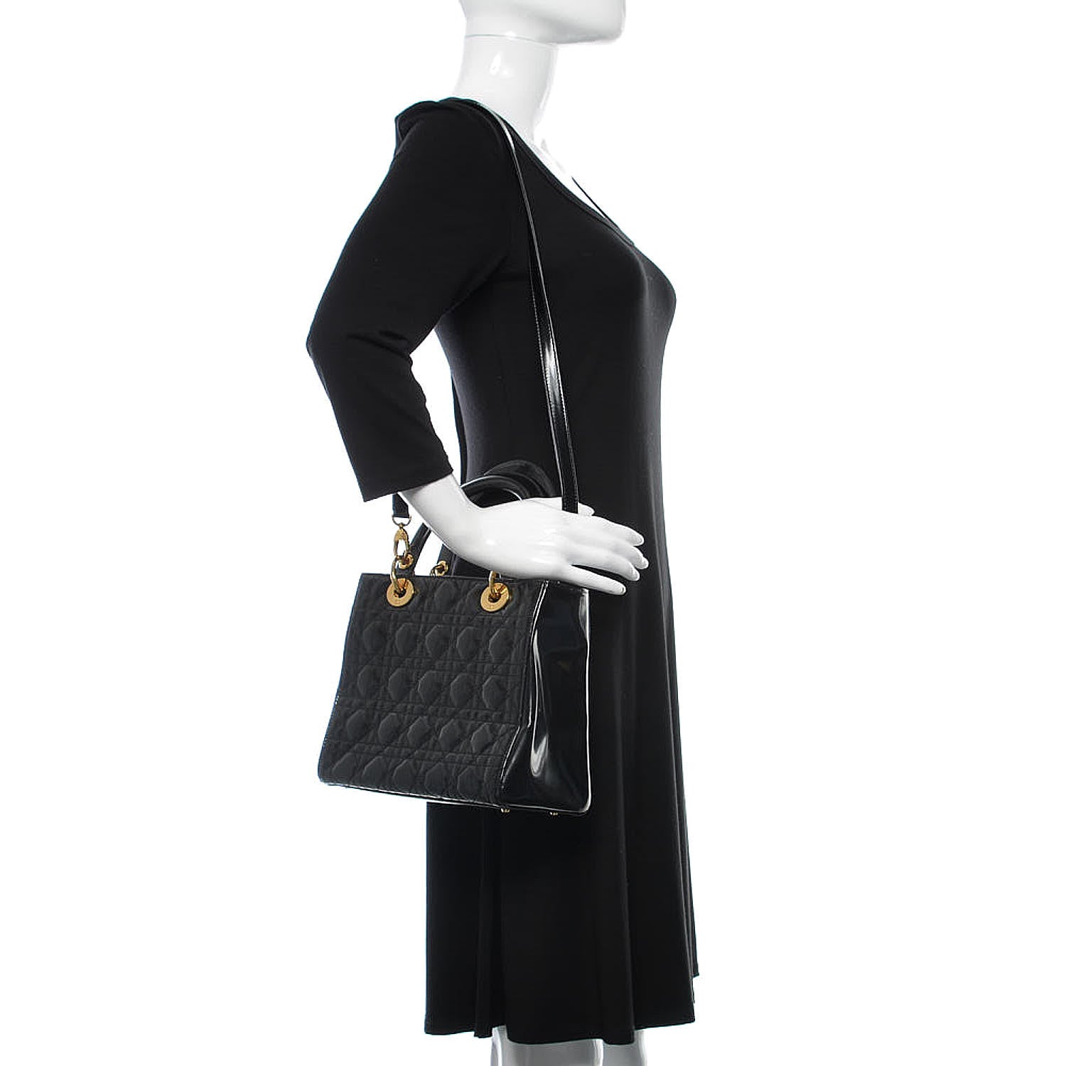 Christian Dior Patent Cannage Medium Lady Dior Black 2 of 15