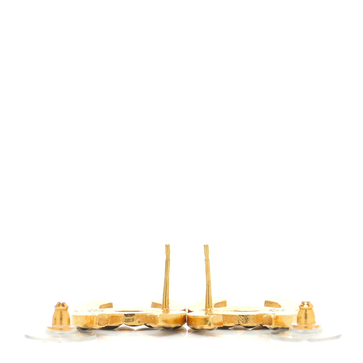 Chanel Resin Along The Nile CC Earrings Gold Black 3 of 6