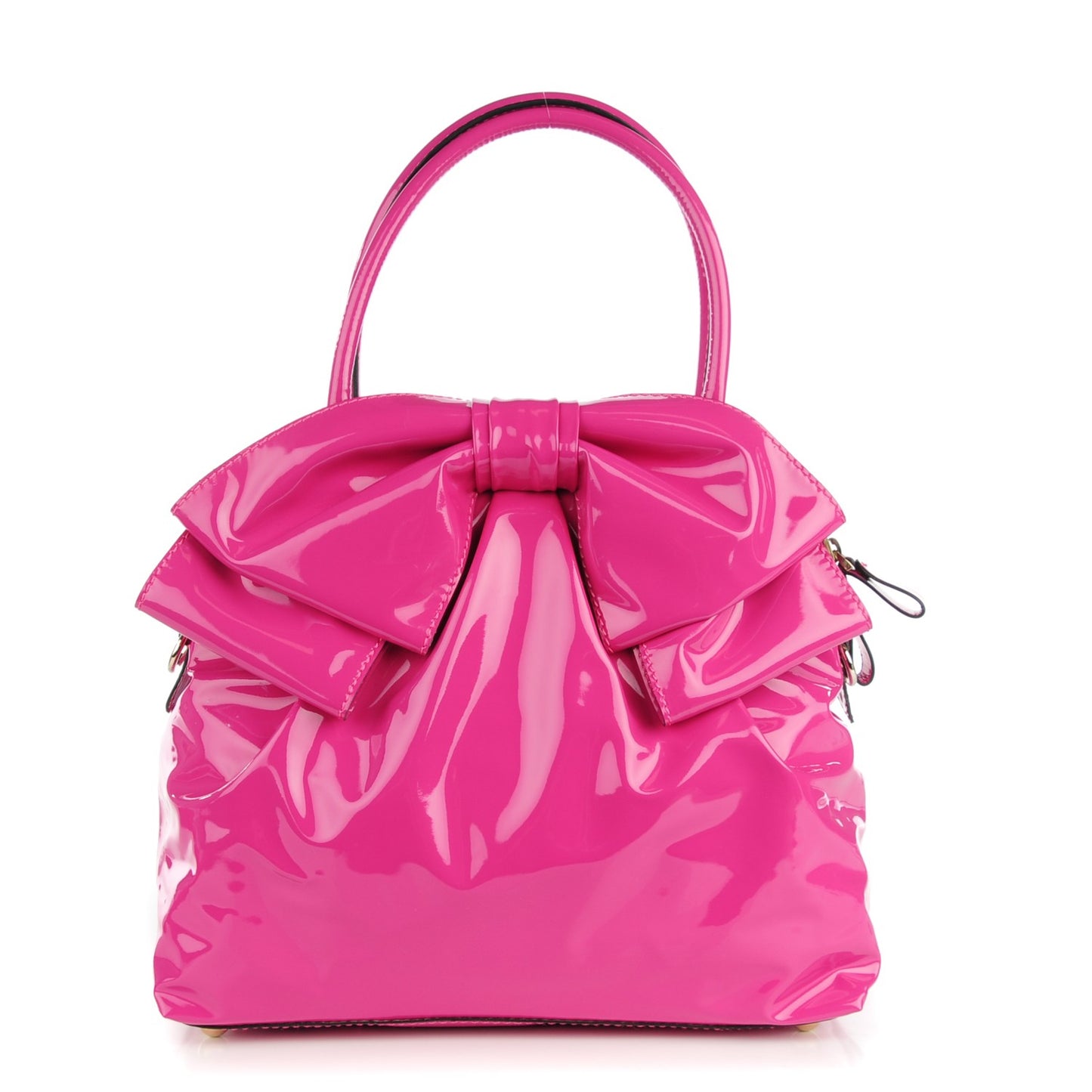 Patent Lacca Bow Dome Tote Pop Fuxia