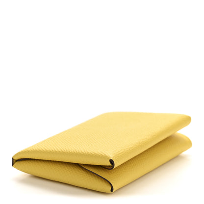 Hermes Epsom Calvi Duo Card Case Jaune De Naples 4 of 8