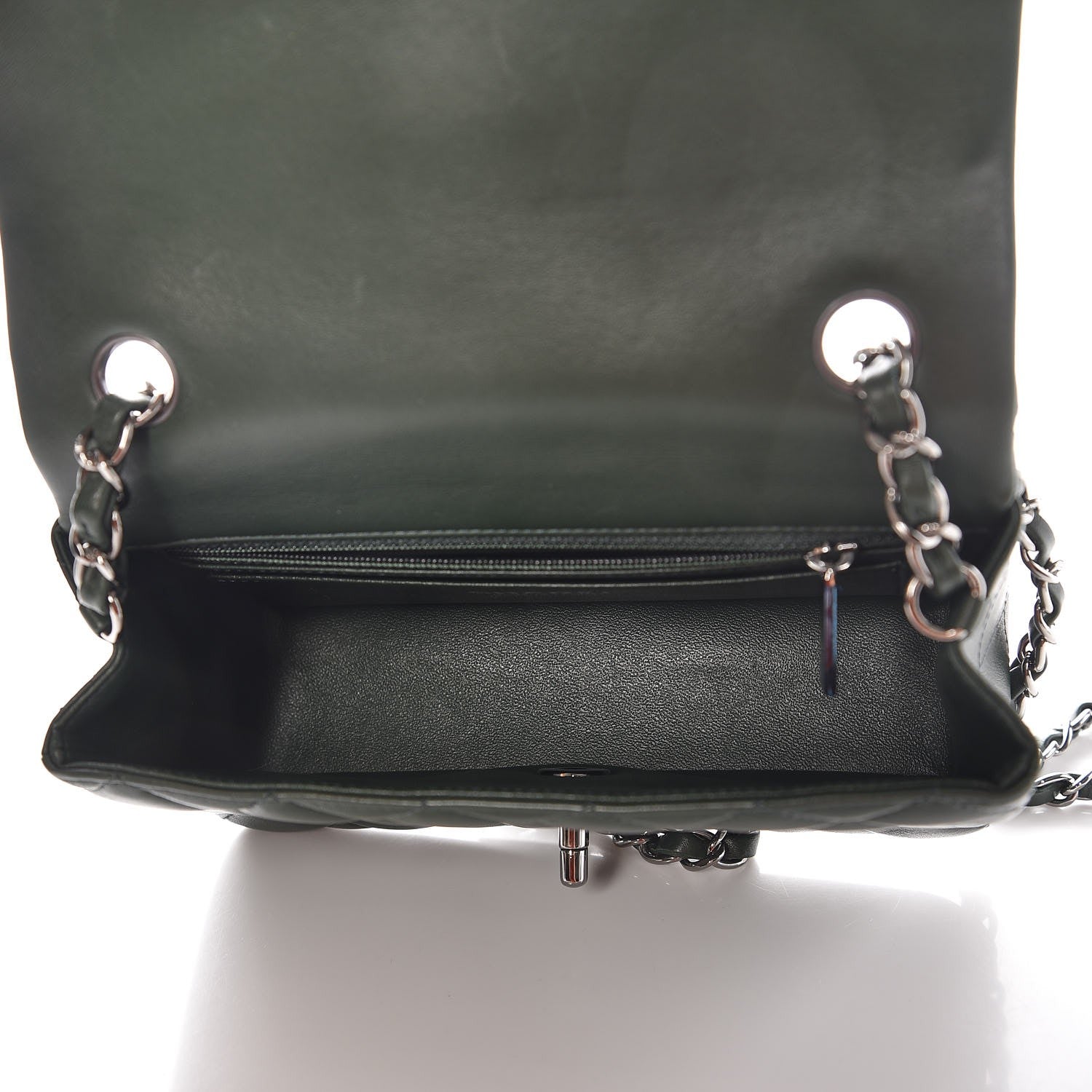 Chanel Lambskin Quilted Mini Rectangular Flap Green 5 of 8