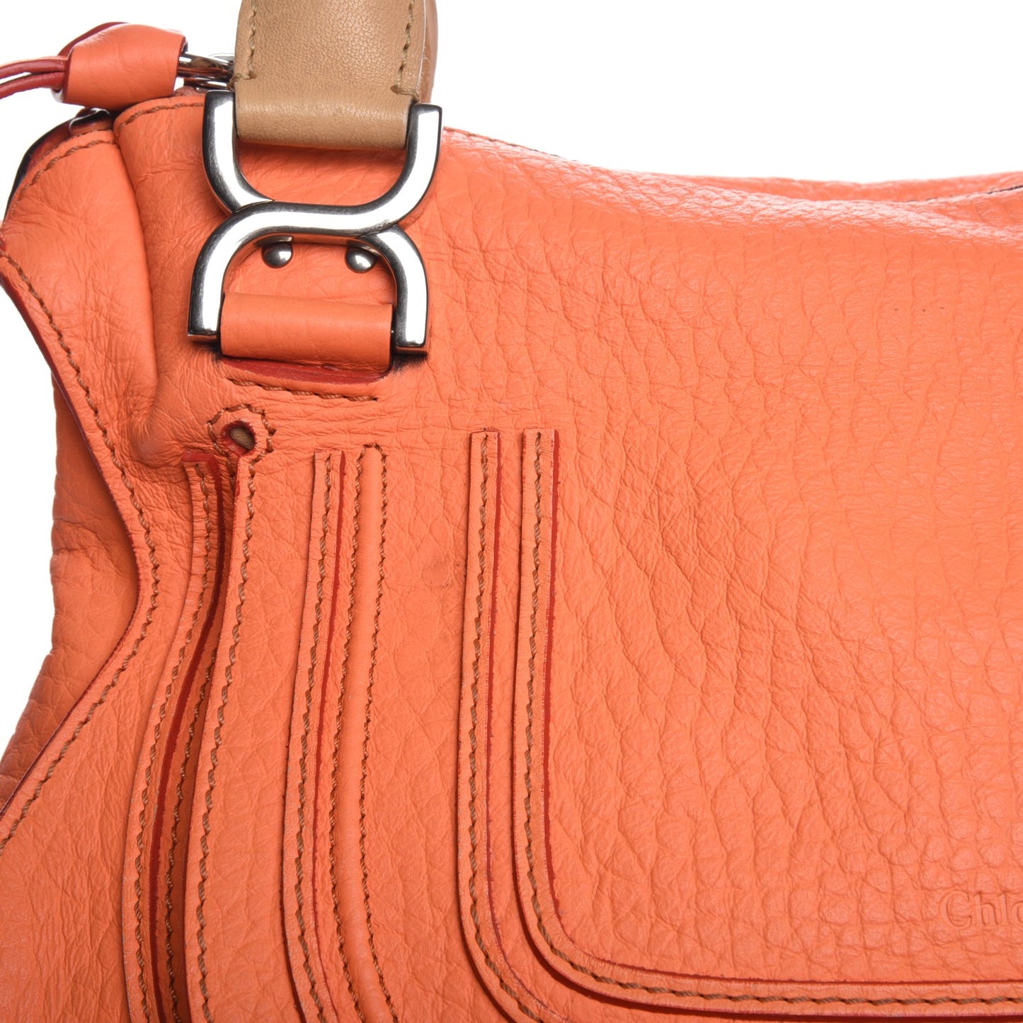 Calfskin Medium Marcie Satchel Orange Fizz