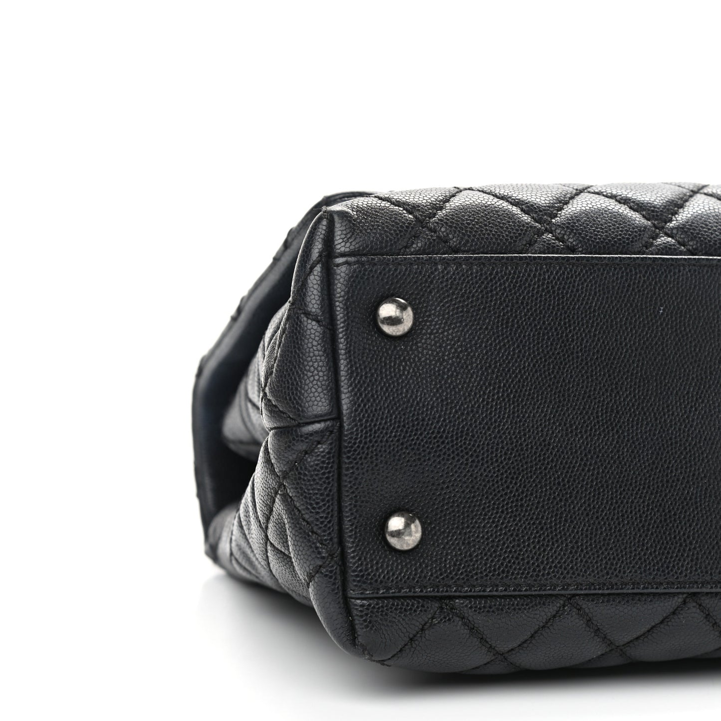 Caviar Quilted Small Coco Handle Flap Black
