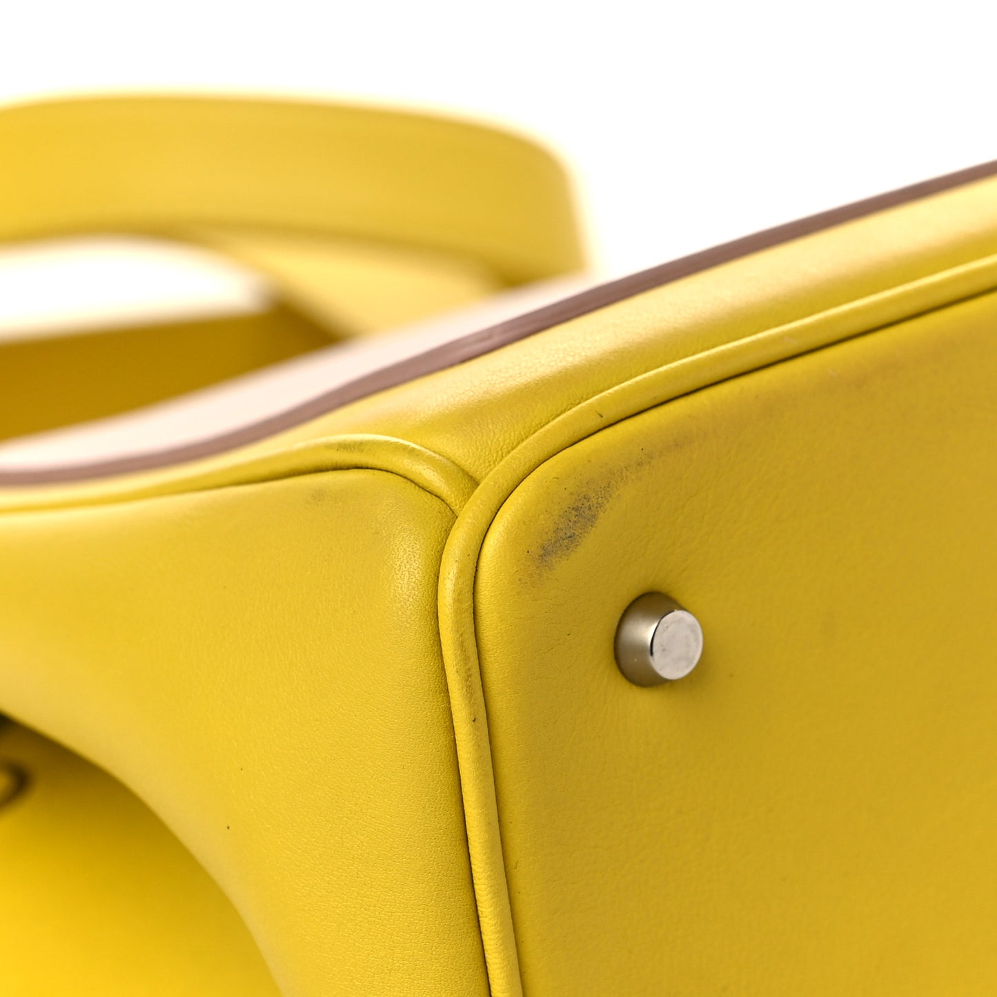 Smooth Calfskin Bi-Color Mini Be Dior Flap Bright Yellow Rose Dragee
