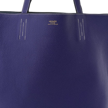 Hermes Taurillon Clemence Double Sens 36 Reversible Tote Iris Bleu De Malte 13 of 17
