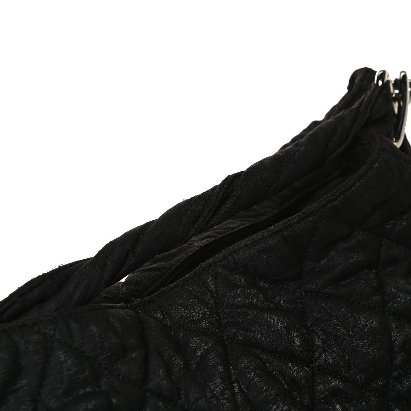 Crinkled Coated Canvas Le Marais Hobo Black