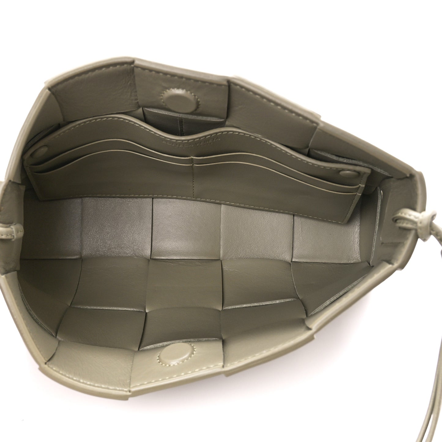 Calfskin Maxi Intrecciato Cassette Pouch On Strap Travertine