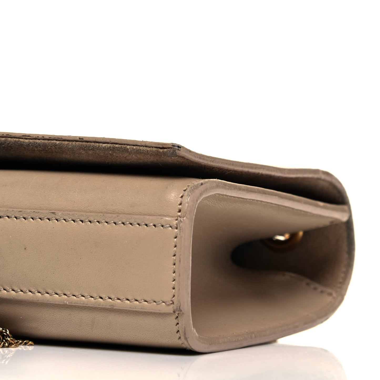 Smooth Calfskin Small Classic Monogram Kate Tassel Satchel Dark Beige