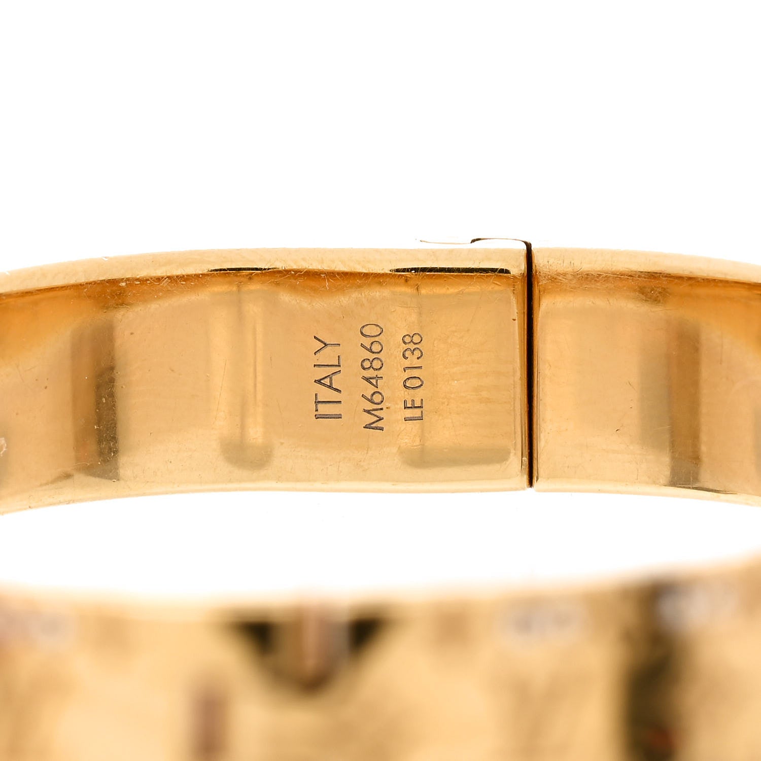 Louis Vuitton Brass Crystal Monogram Nanogram Strass Cuff S Gold 5 of 6