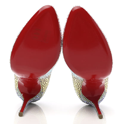 Christian Louboutin Suede Metallic Strass Degrade Eloise 100 Pumps 37.5 Platine 5 of 7