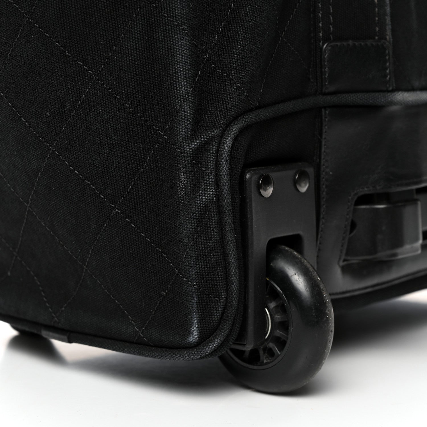 Chanel Washed Toile Calfskin Quilted Trolley Black 11 of 13