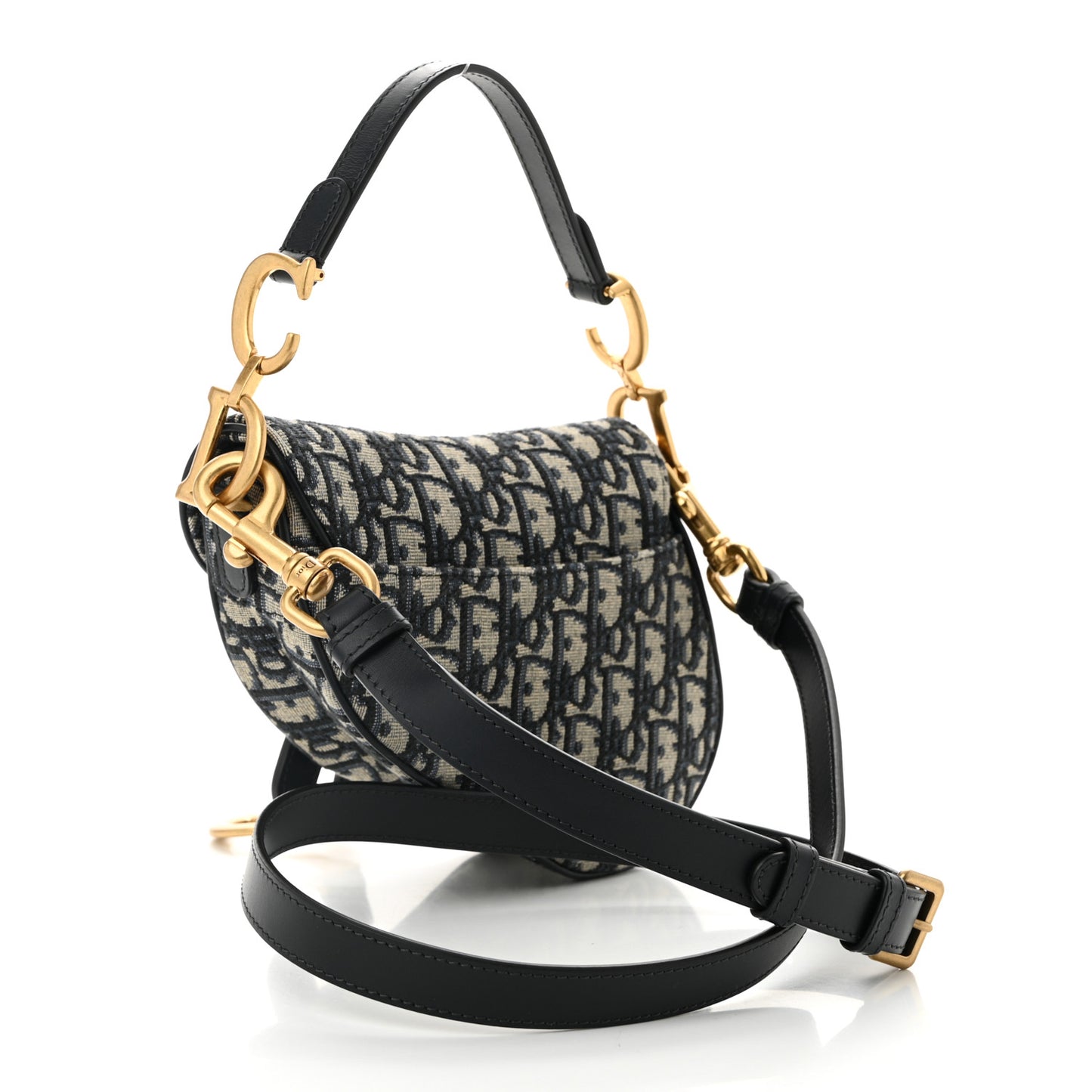 Oblique Mini Saddle Bag With Strap Blue