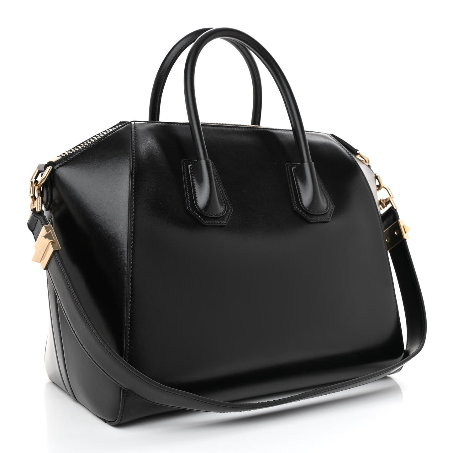 Shiny Lord Calfskin Medium Antigona Black