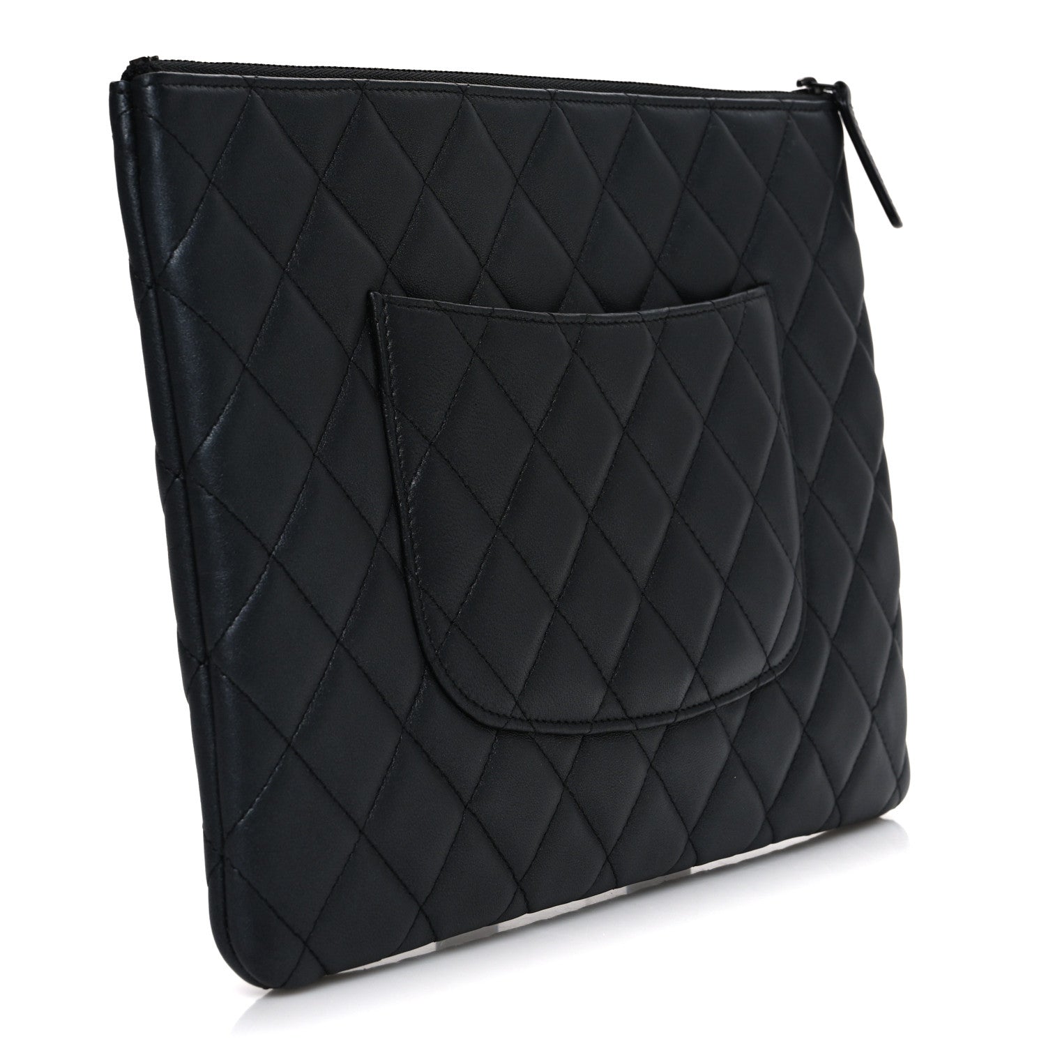Chanel Pearly Lambskin Quilted Medium Cosmetic Case So Black 3 of 7