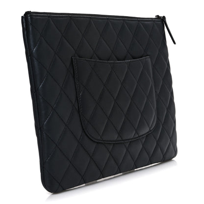Chanel Pearly Lambskin Quilted Medium Cosmetic Case So Black 3 of 7