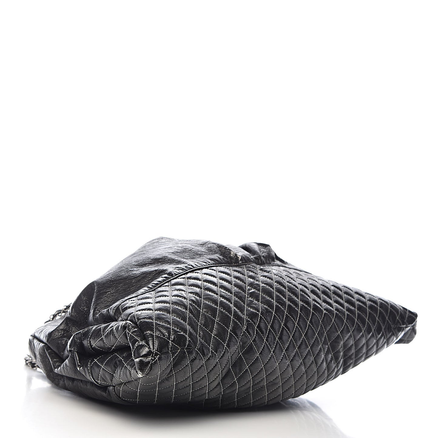 Vinyl Quilted Melrose Degrade Tote Black