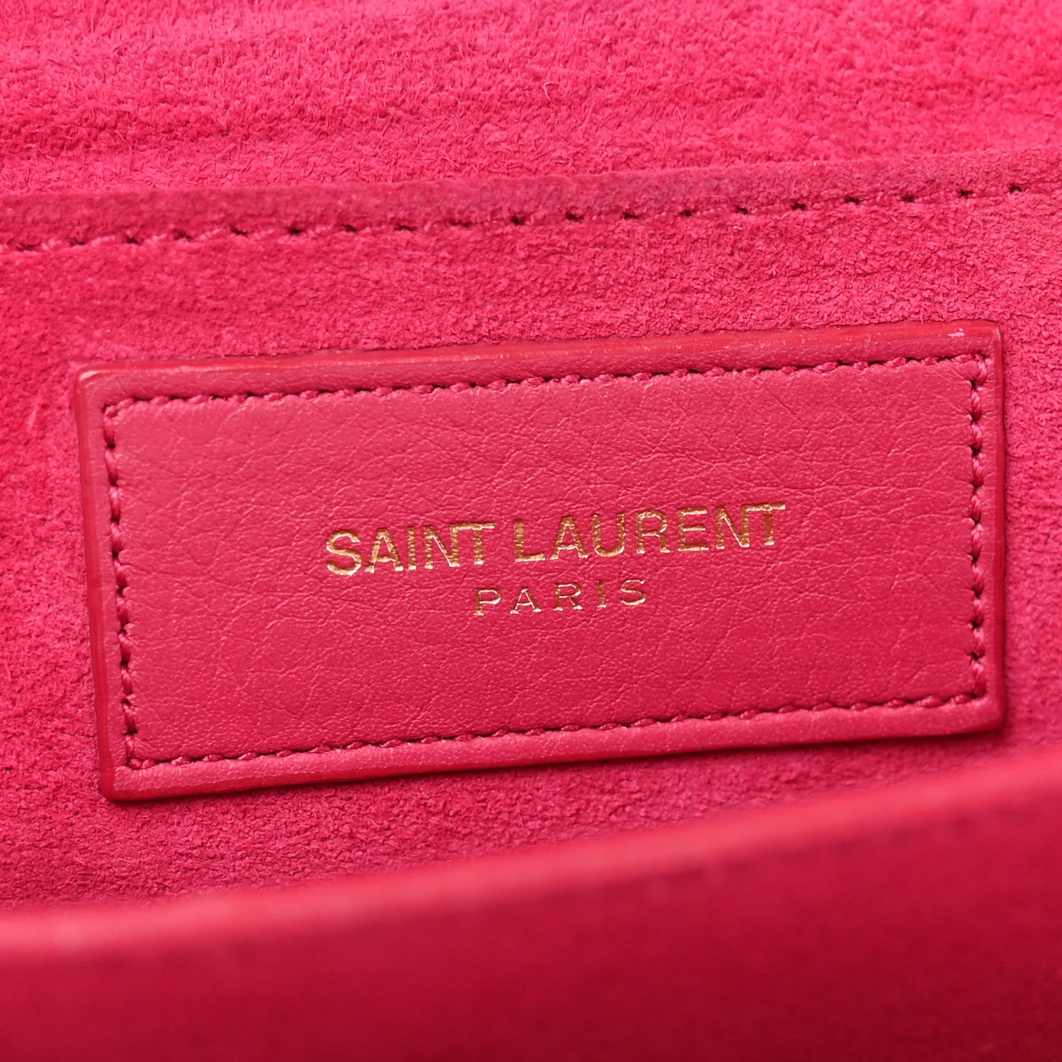 Saint Laurent Calfskin Mini Y Ligne Crossbody Pochette Bag Fuchsia 7 of 14