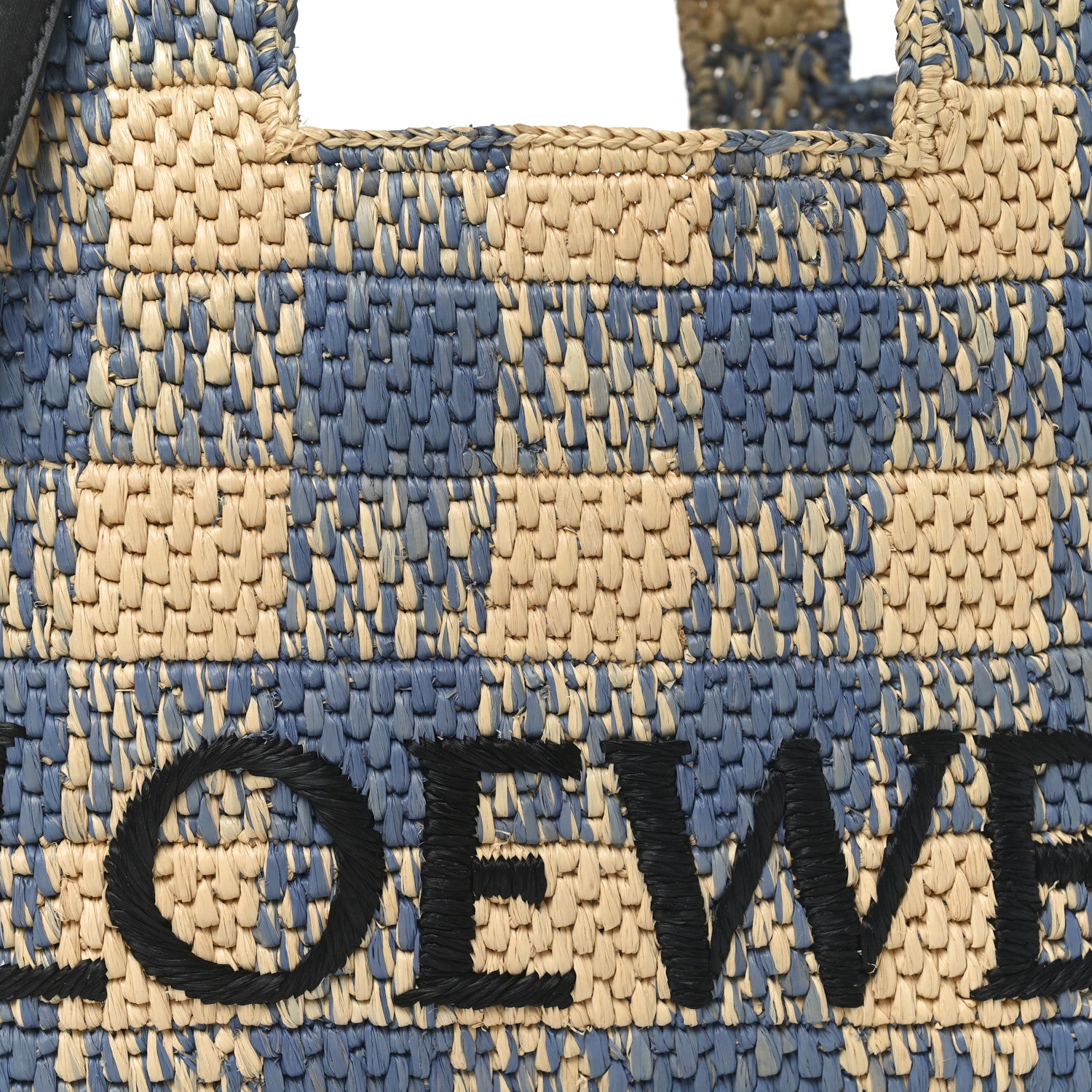 Loewe X PAULA'S IBIZA Raffia Small Font Tote Natural Light Blue 7 of 9