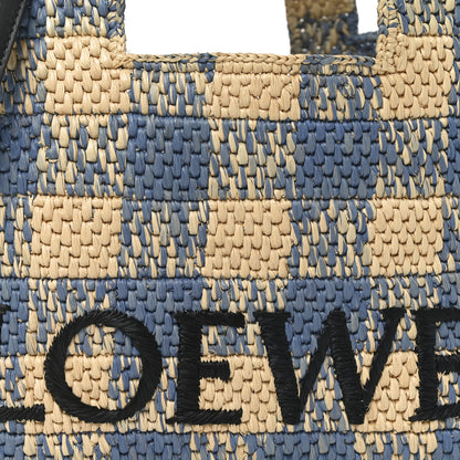 Loewe X PAULA'S IBIZA Raffia Small Font Tote Natural Light Blue 7 of 9