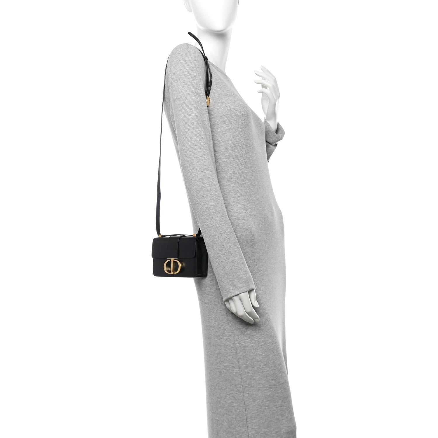 Christian Dior Smooth Calfskin Micro 30 Montaigne Flap Bag Black 2 of 12