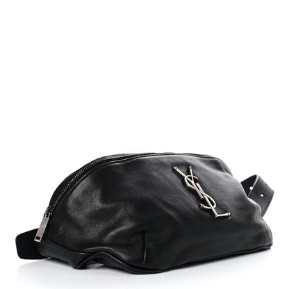 Saint Laurent Calfskin Monogram Belt Bag Black 4 of 18