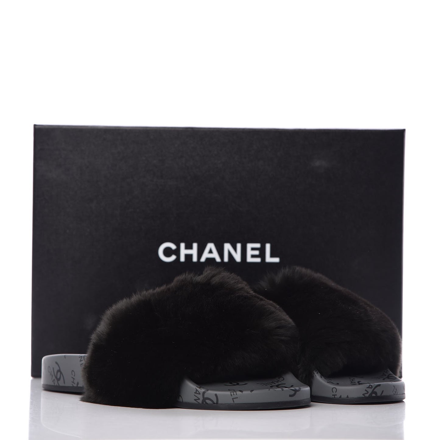 Orylag Fur Flat Sandals 37 Dark Grey