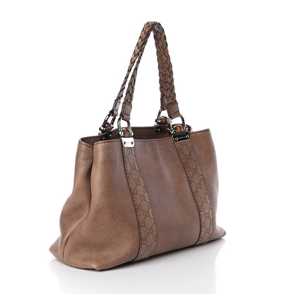 Gucci Calfskin Medium Bamboo Bar Tote Bag Brown 2 of 8