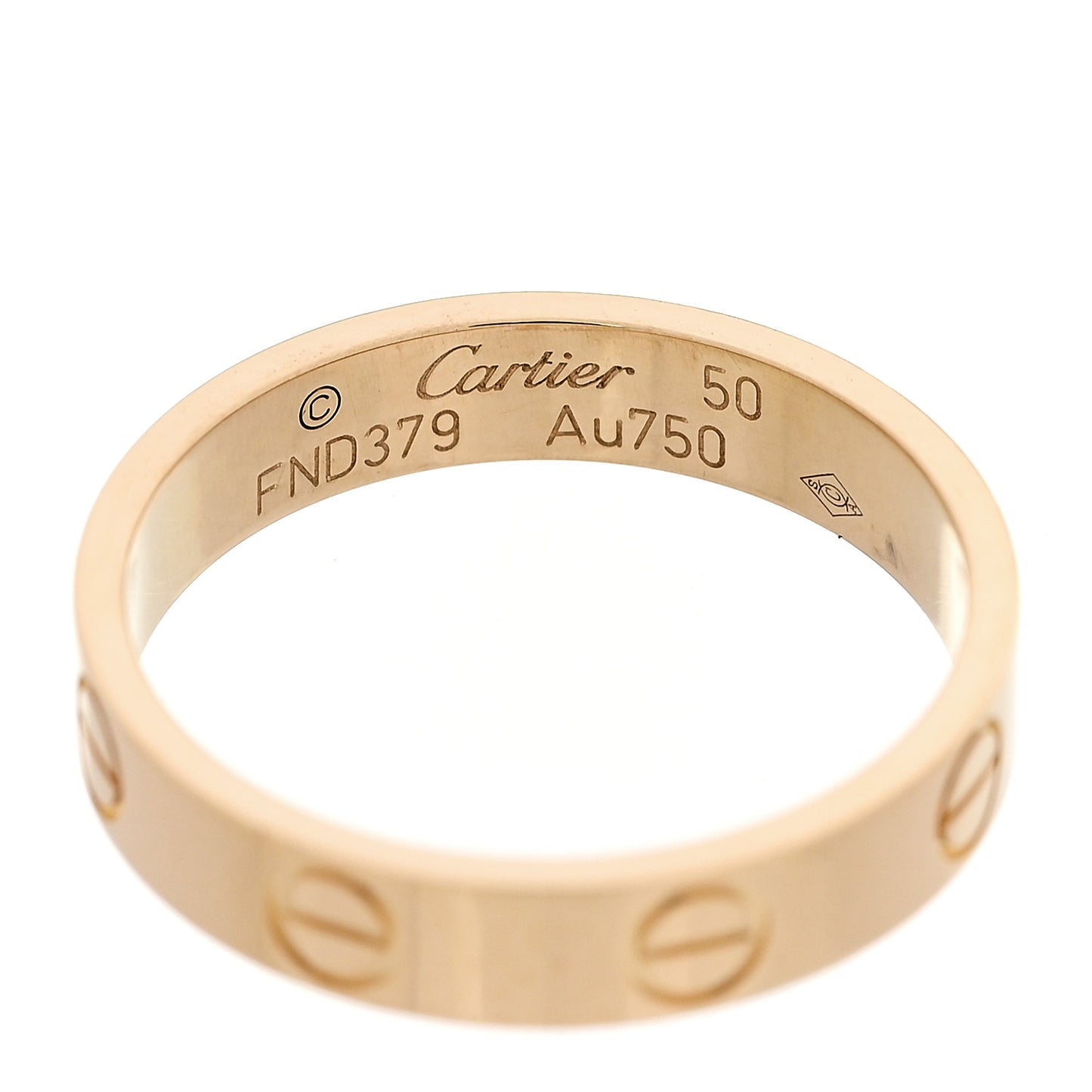 18K Yellow Gold 3.5mm LOVE Wedding Band Ring 50 5.25