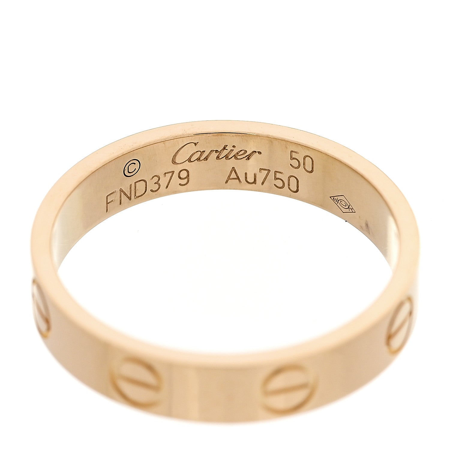 Cartier 18K Yellow Gold 3.5mm LOVE Wedding Band Ring 50 5.25 2 of 4