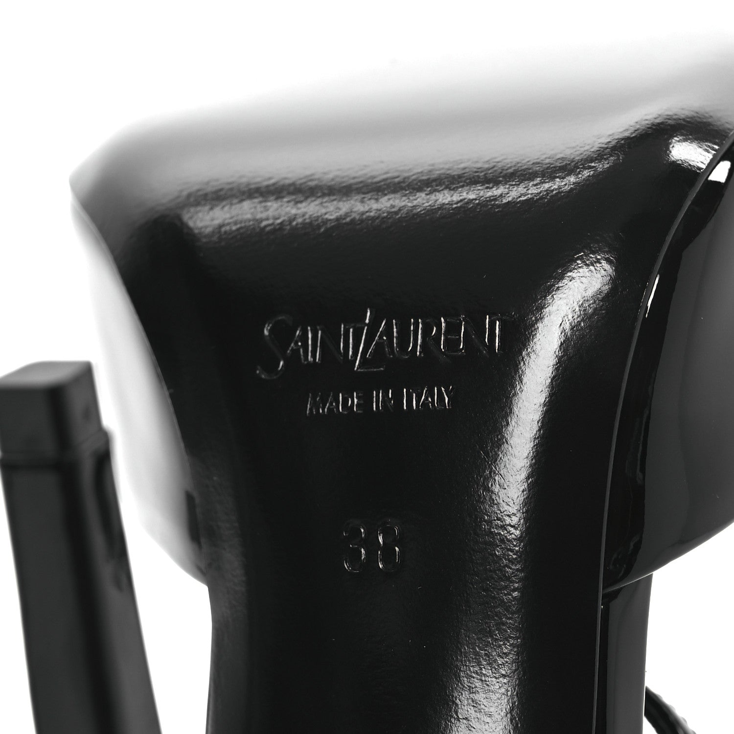 Saint Laurent Patent Calfskin La Scandale 110 Sandals 38 Black 8 of 12