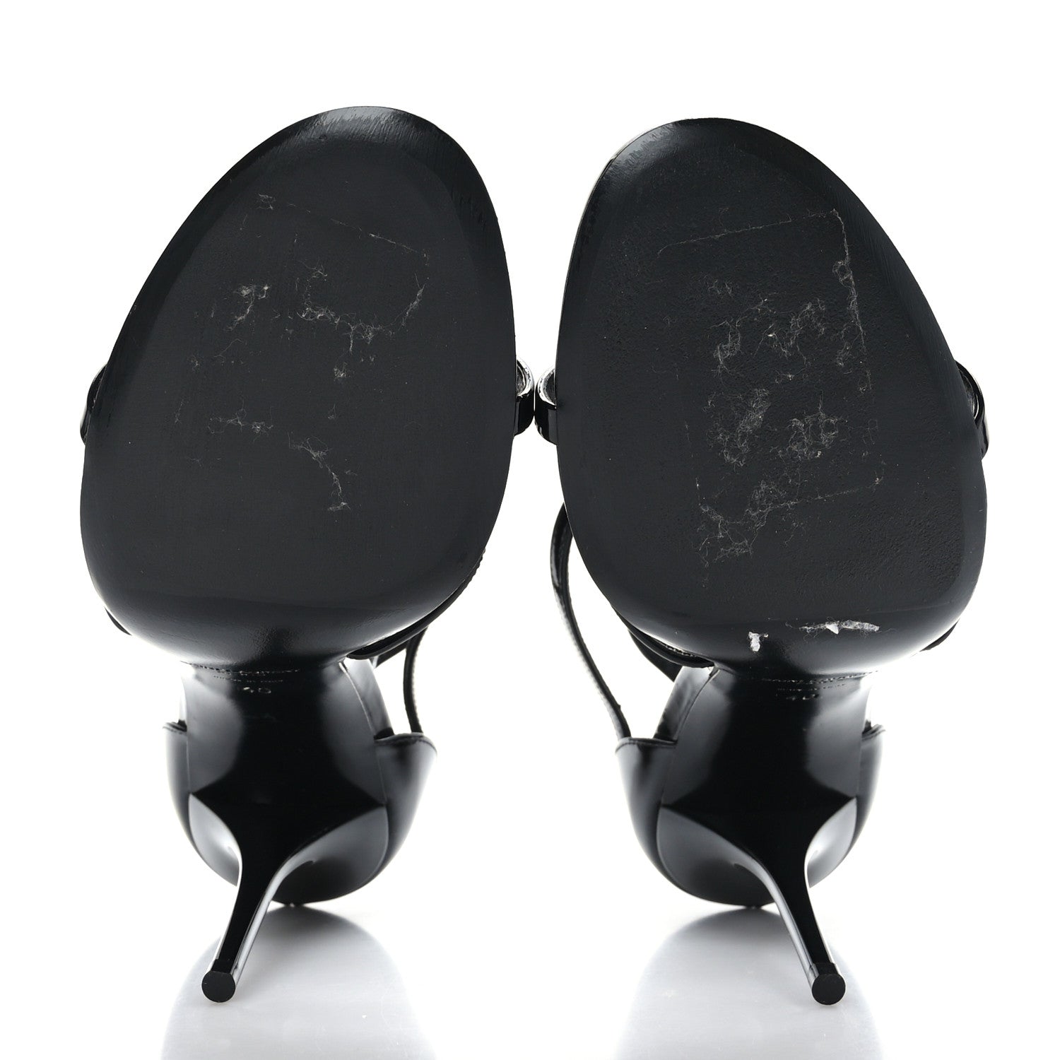 Saint Laurent Patent Cassandra 110 Ankle Strap Sandals 40 Black 5 of 7