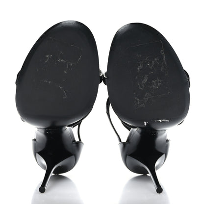 Saint Laurent Patent Cassandra 110 Ankle Strap Sandals 40 Black 5 of 7