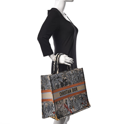 Christian Dior Canvas Embroidered Toile De Jouy Tropicalia Book Tote Denim Blue 2 of 10