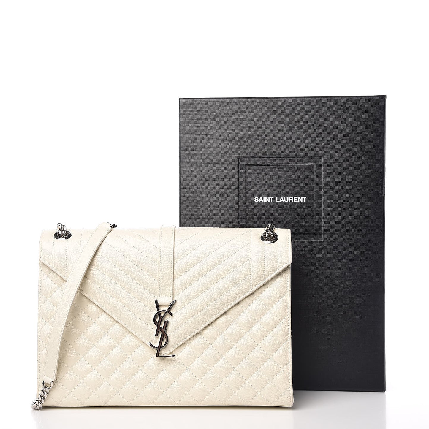 Grain De Poudre Large Tri-Quilt Monogram Satchel Porcellana