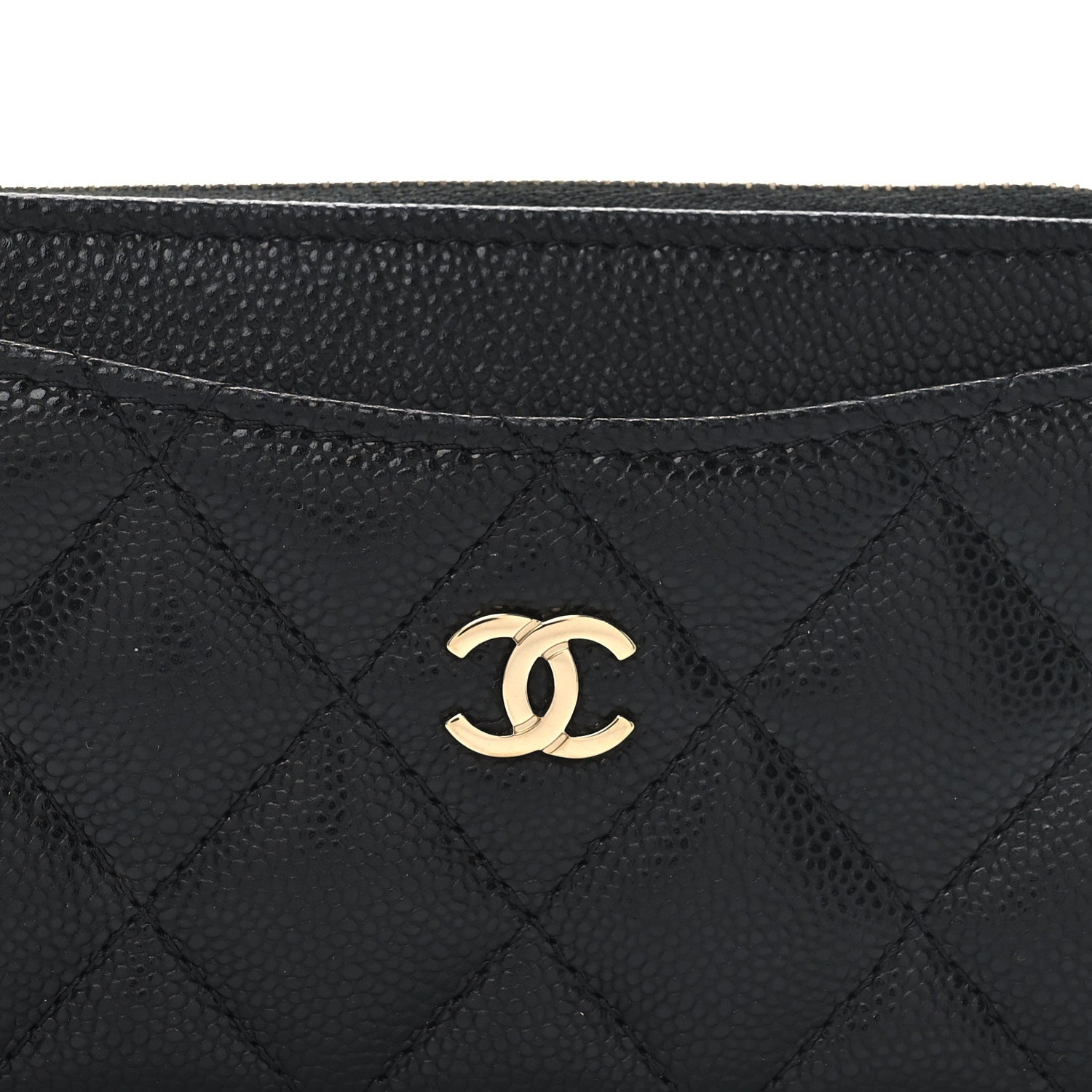 Chanel Caviar Quilted CC Zip Around Card Holder Black 8 of 8