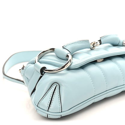 Gucci Nappa Vertical Matelasse Medium Maxi Horsebit Chain Shoulder Bag Crystal Snow 9 of 10