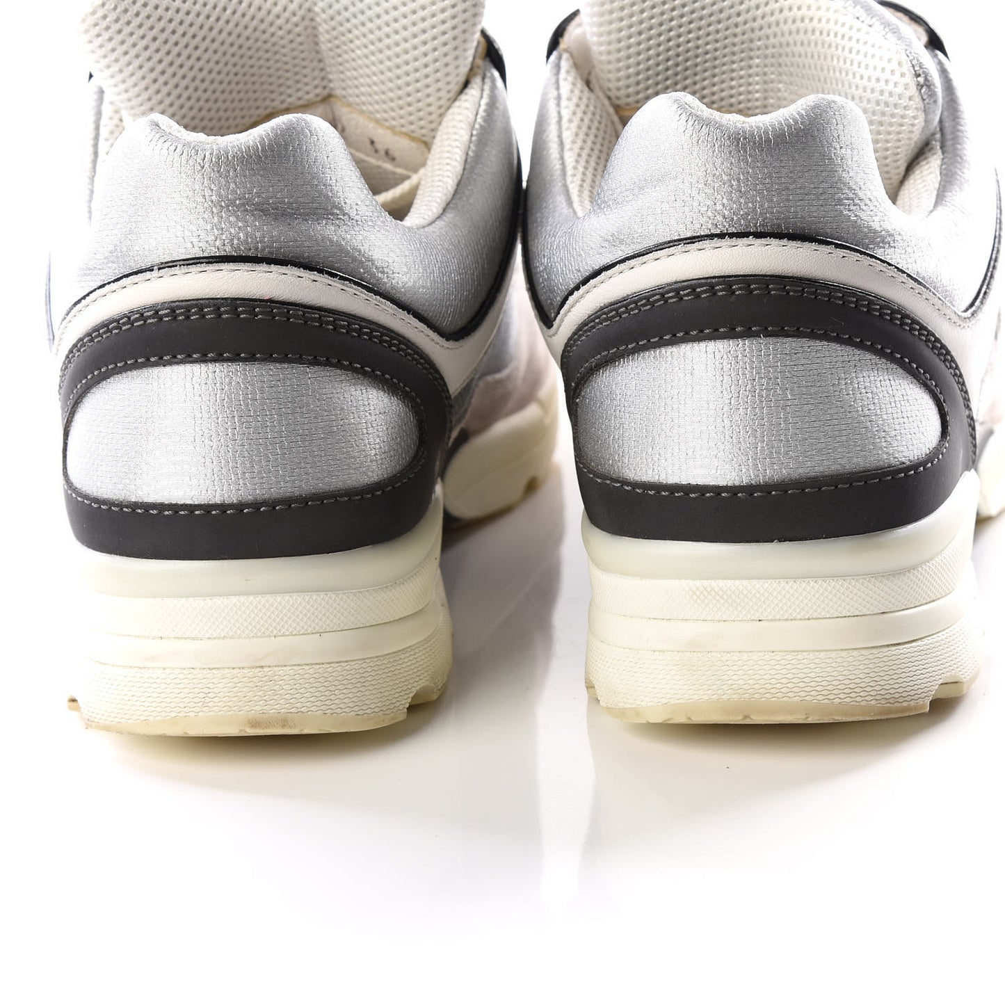 Suede Calfskin CC Sneakers 36 Black White Silver
