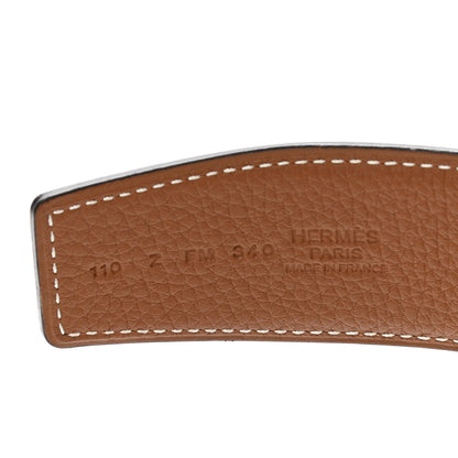 Hermes Tadelakt Togo 42mm Constance H Belt 110 Black Gold 3 of 6