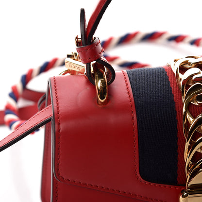 Gucci Calfskin Mini Sylvie Top Handle Bag Hibiscus Red 11 of 17