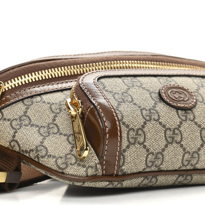 Gucci GG Supreme Monogram Textured Calfskin Retro Interlocking G Belt Bag Beige Ebony Brown Sugar 8 of 10