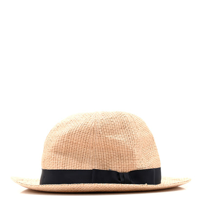Gucci Straw Grosgrain Wide Brim Hat L Black 5 of 11