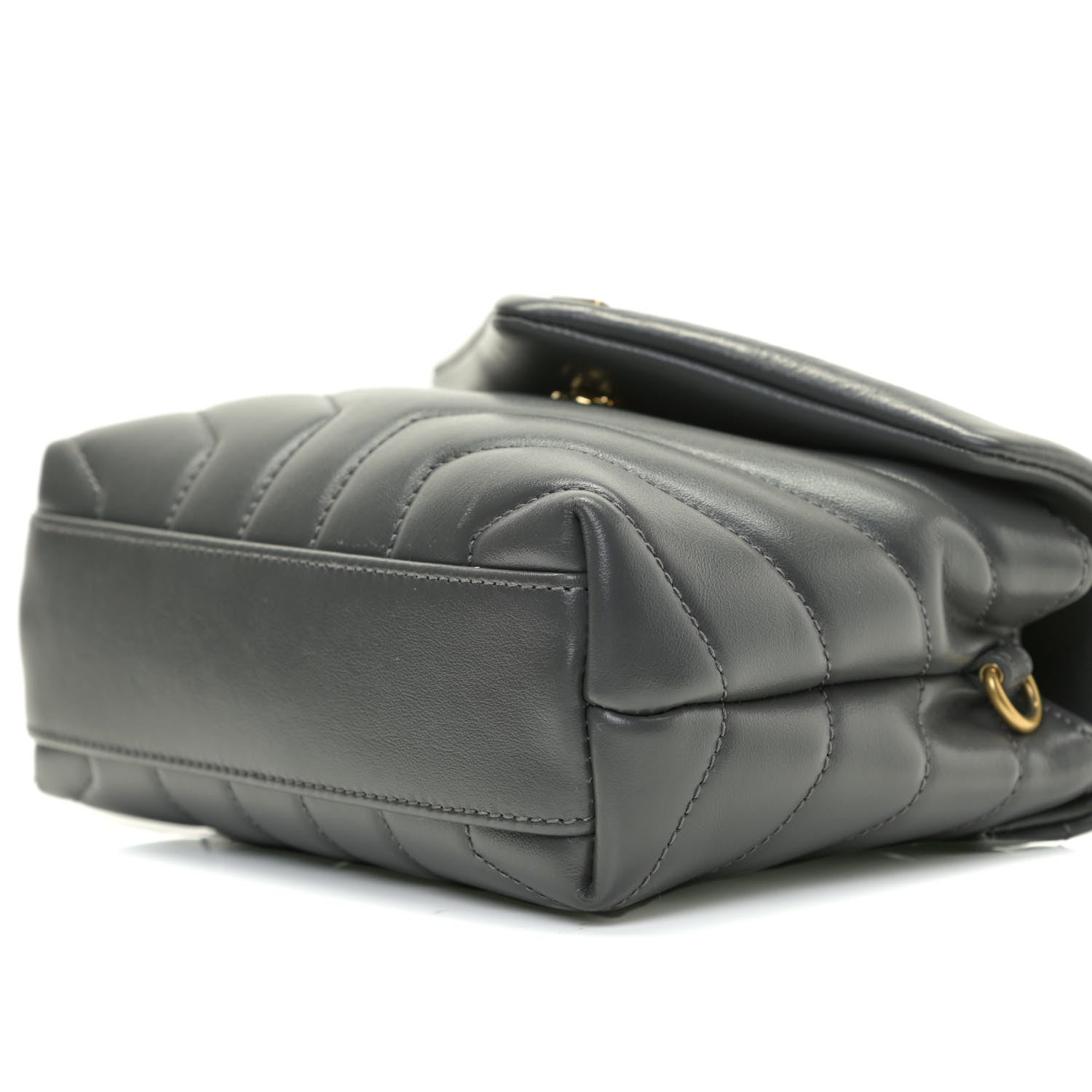 Saint Laurent Calfskin Y Quilted Monogram Toy Loulou Satchel Storm 11 of 15