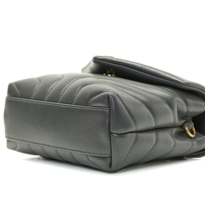 Saint Laurent Calfskin Y Quilted Monogram Toy Loulou Satchel Storm 11 of 15