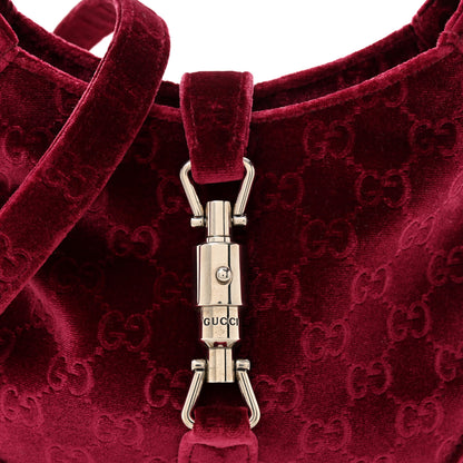 Gucci New Velvet Ashmir GG Monogram Small Jackie 1961 Hobo Red 8 of 10